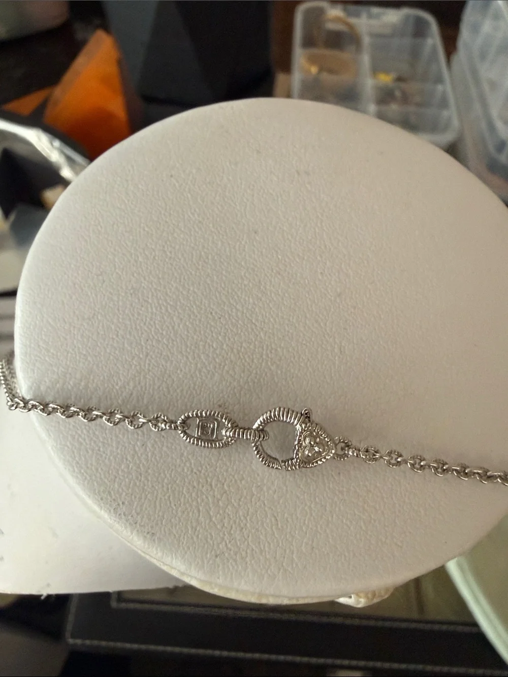Judith Ripka Silver-tone Evil Eye and Hamsa Pendant Necklace